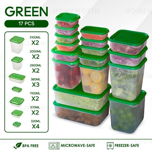 Set Bekas Makanan 17pcs Homeworth